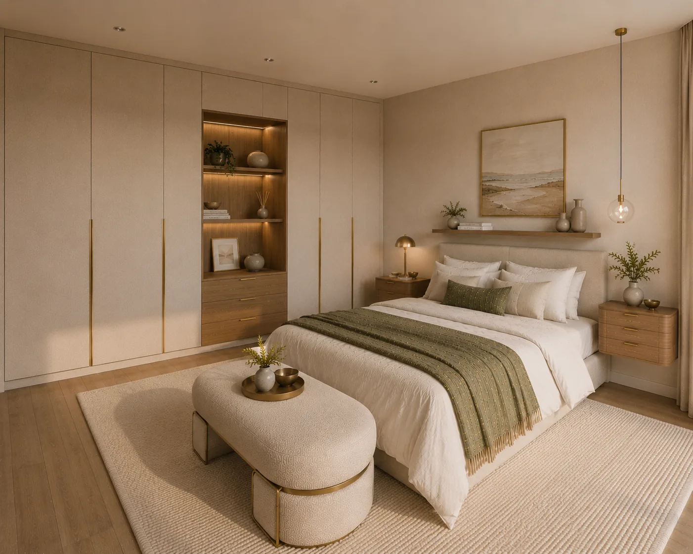 Interiorismo dormitorio invitados vivienda La Manga del Mar Menor